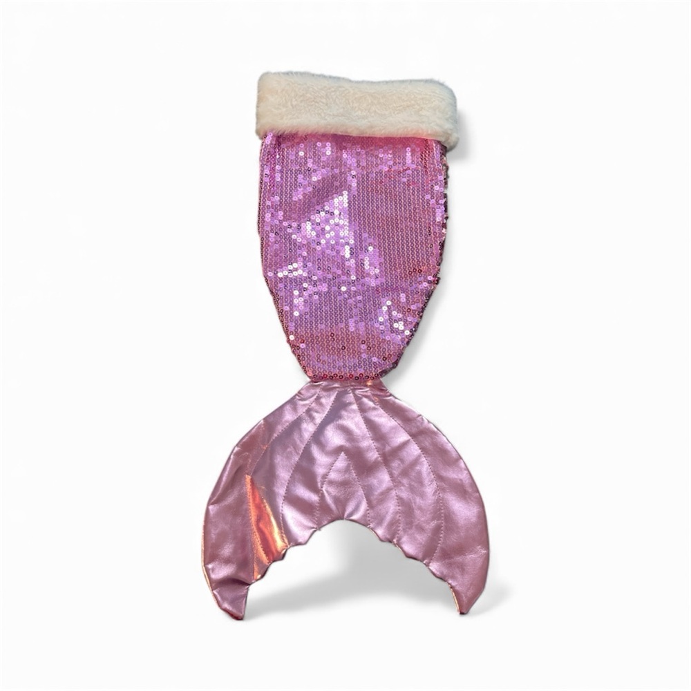 Pink Sequin Mermaid Tail Stocking